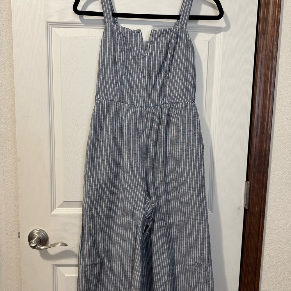 American Eagle Outfitters Blue Striped Jumpsuit